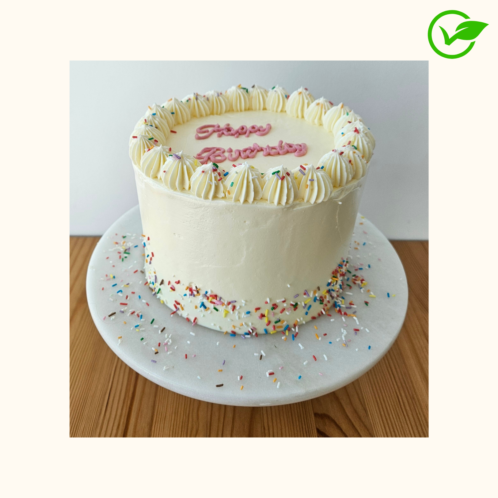 Classic Sprinkle Birthday Cake - Vegan Ⓥ